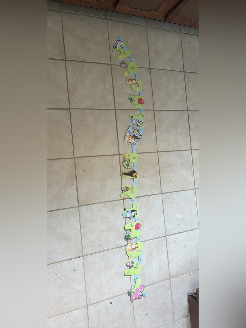 Long Bluey happy birthday banner - used once